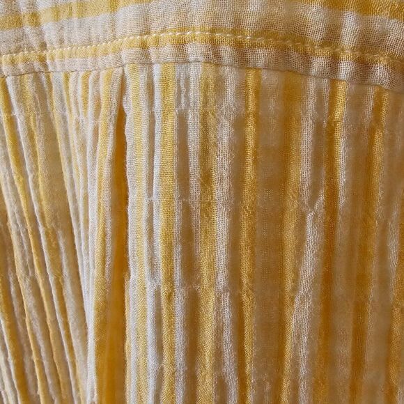 EUC TIME AND TRU YELLOW WHITE STRIPED COTTON BUTTON DOWN LONGSLEEVE SHIRT XL WMN - Picture 7 of 13